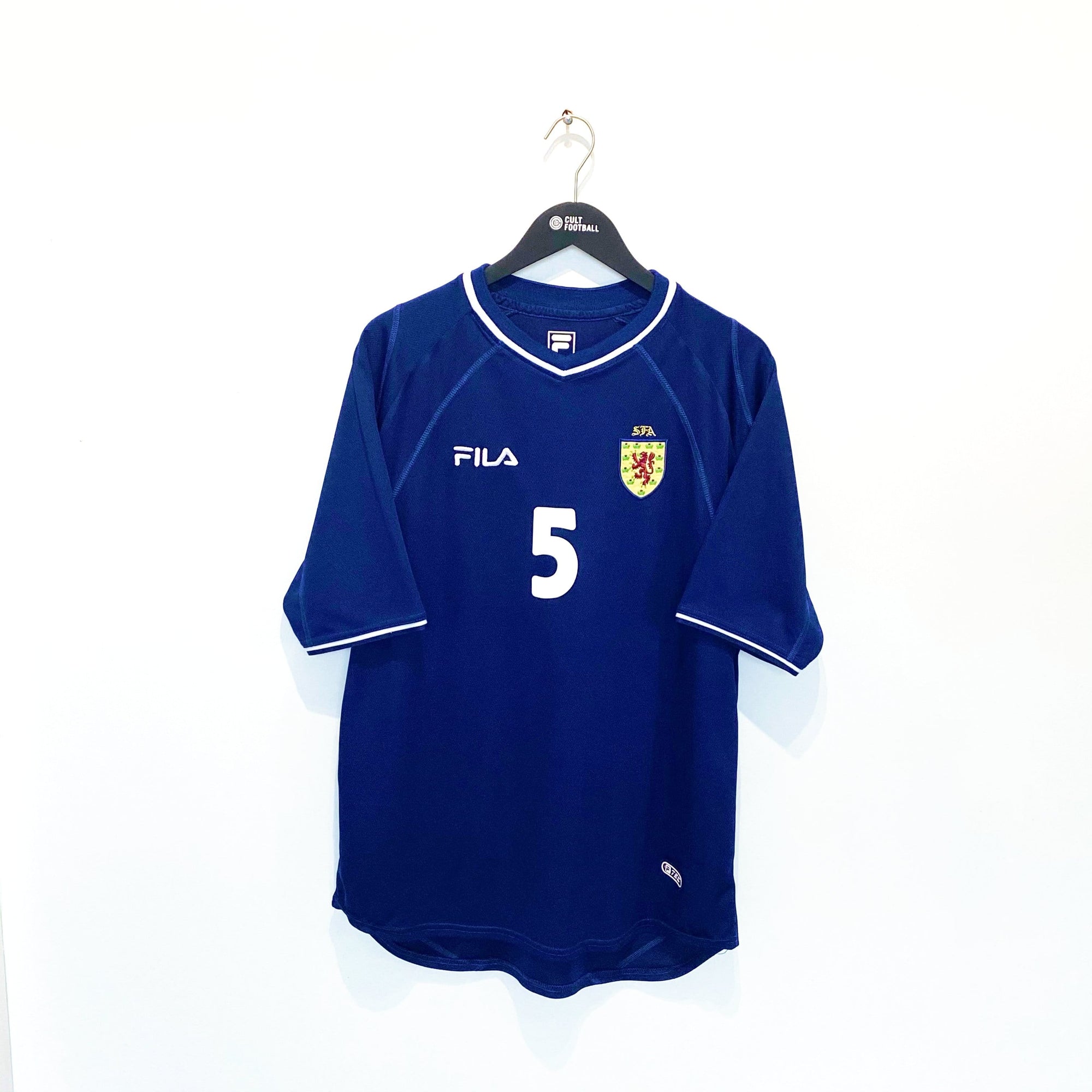 2000/02 HENDRY #5 Scotland Vintage FILA Home Football Shirt (L) Blackburn Rovers