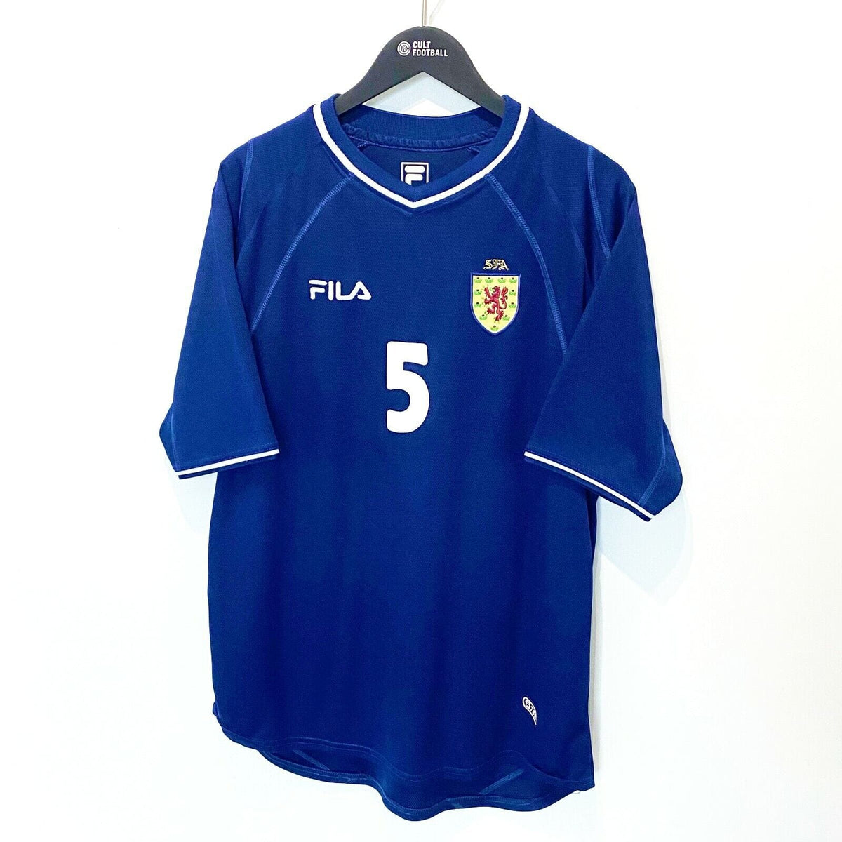 2000/02 HENDRY #5 Scotland Vintage FILA Home Football Shirt (L) Blackburn Rovers