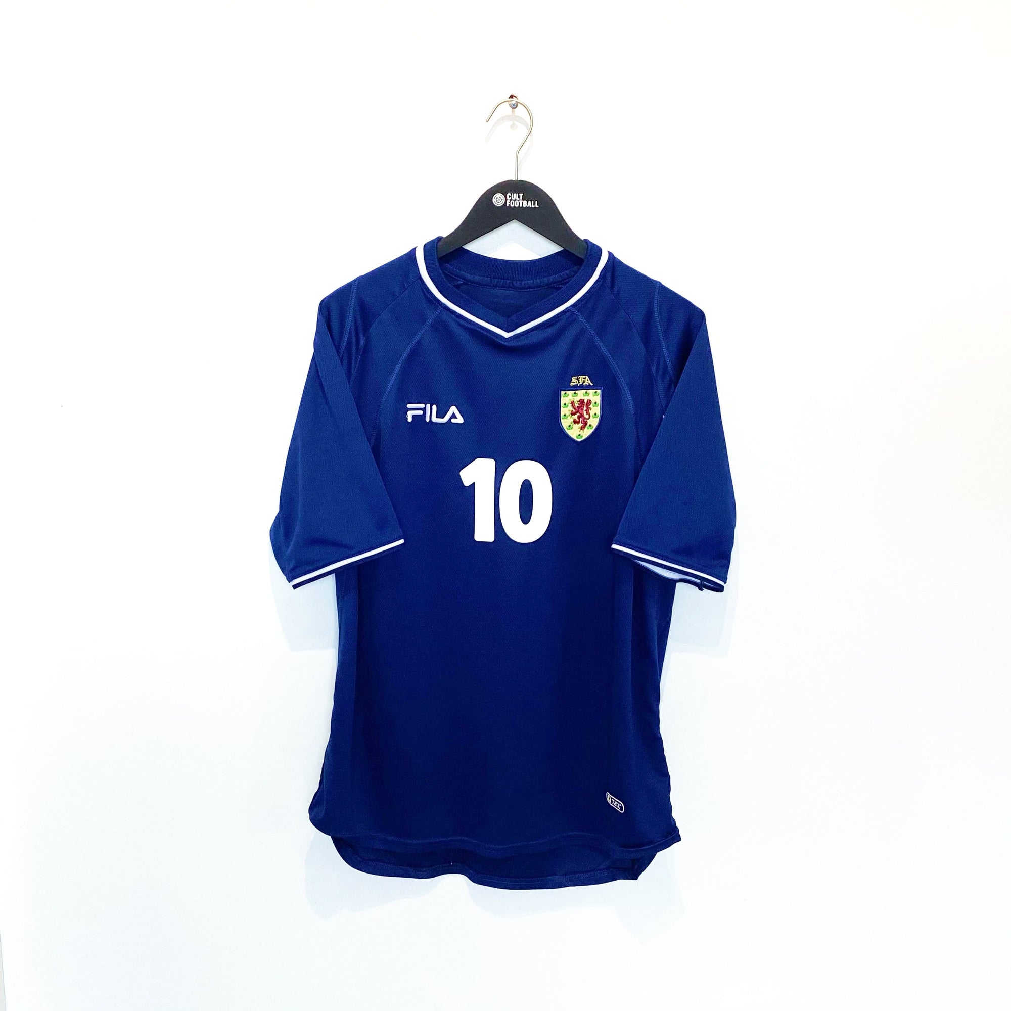 2000/02 HUTCHINSON #10 Scotland Vintage FILA Home Football Shirt (L)