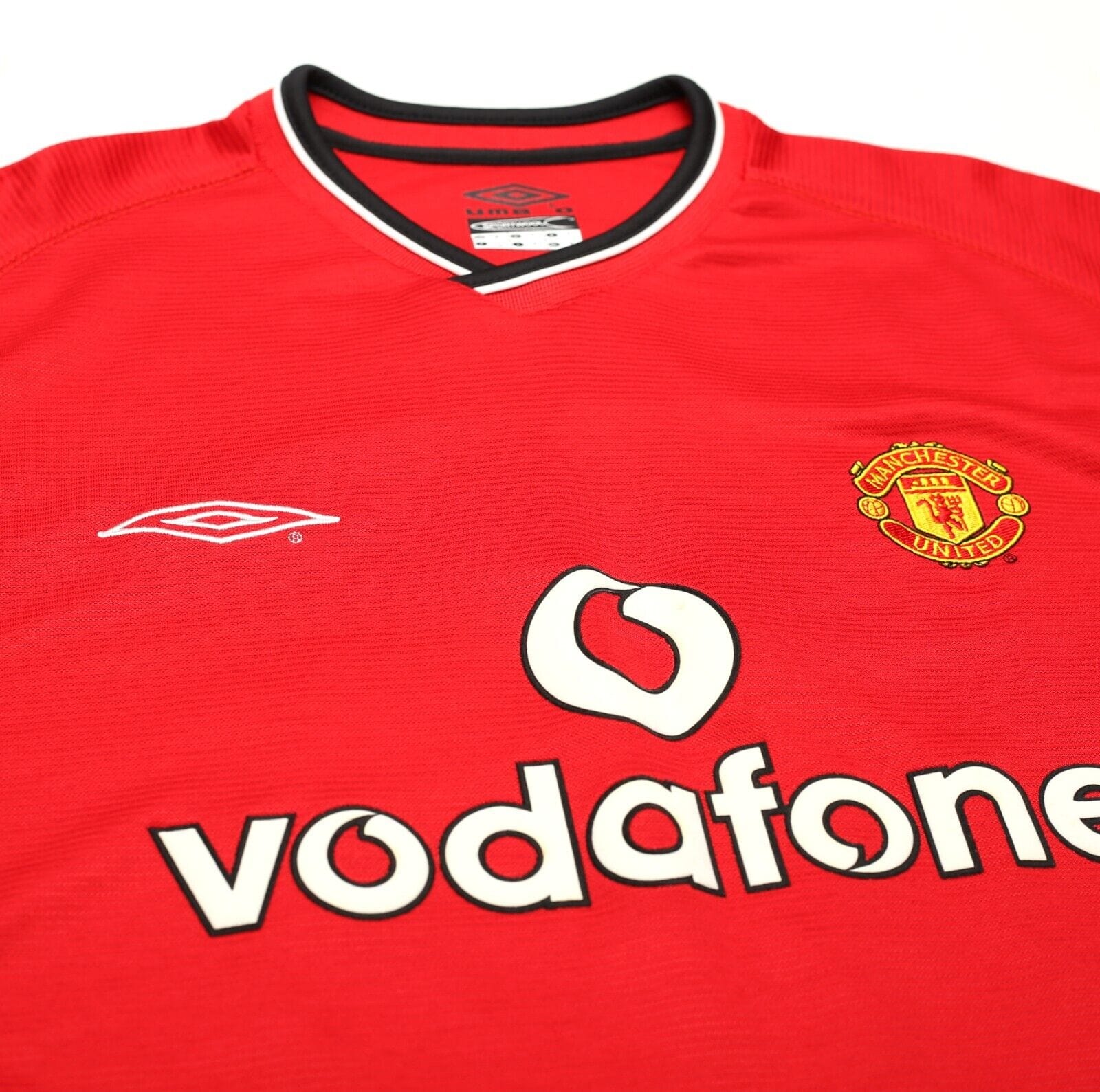 2000/02 KEANE #16 Manchester United Vintage Umbro UCL Home Football Shirt (M)