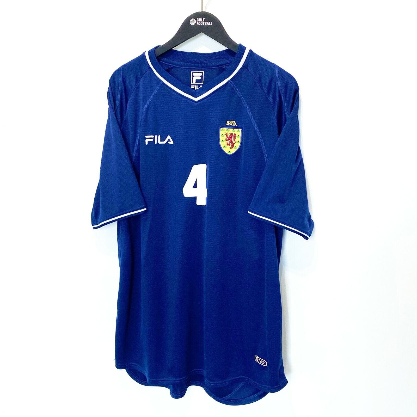 2000/02 LAMBERT #4 Scotland Vintage FILA Home Football Shirt (XL) Celtic