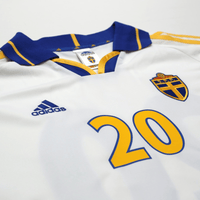 2000/02 Larsson #20 Sweden Vintage adidas Away Football Shirt (XL) Euro 2000