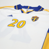 2000/02 Larsson #20 Sweden Vintage adidas Away Football Shirt (XL) Euro 2000