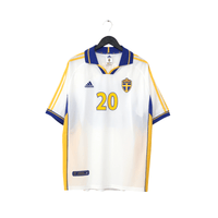 2000/02 Larsson #20 Sweden Vintage adidas Away Football Shirt (XL) Euro 2000