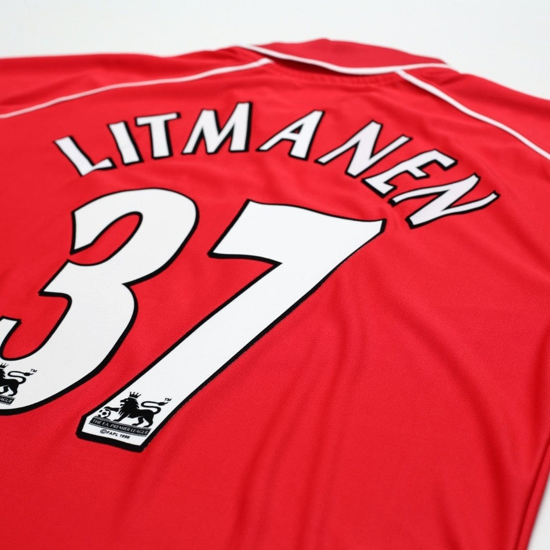 2000/02 Litmanen #37 Liverpool Vintage Reebok Home Football Shirt (M)