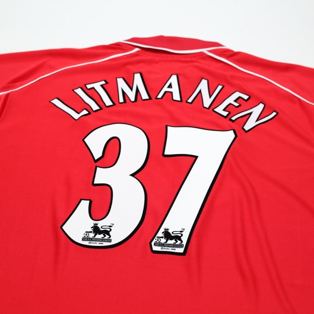 2000/02 Litmanen #37 Liverpool Vintage Reebok Home Football Shirt (M)