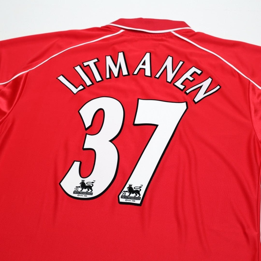 2000/02 Litmanen #37 Liverpool Vintage Reebok Home Football Shirt (M)