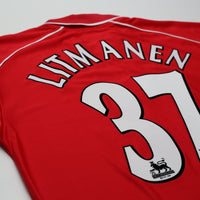 2000/02 Litmanen #37 Liverpool Vintage Reebok Home Football Shirt (M)