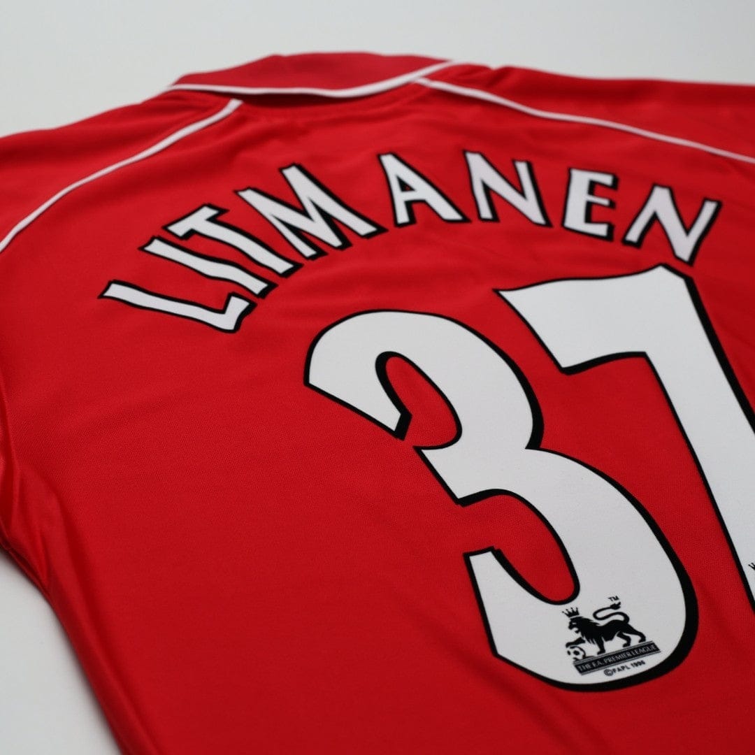 2000/02 Litmanen #37 Liverpool Vintage Reebok Home Football Shirt (M)