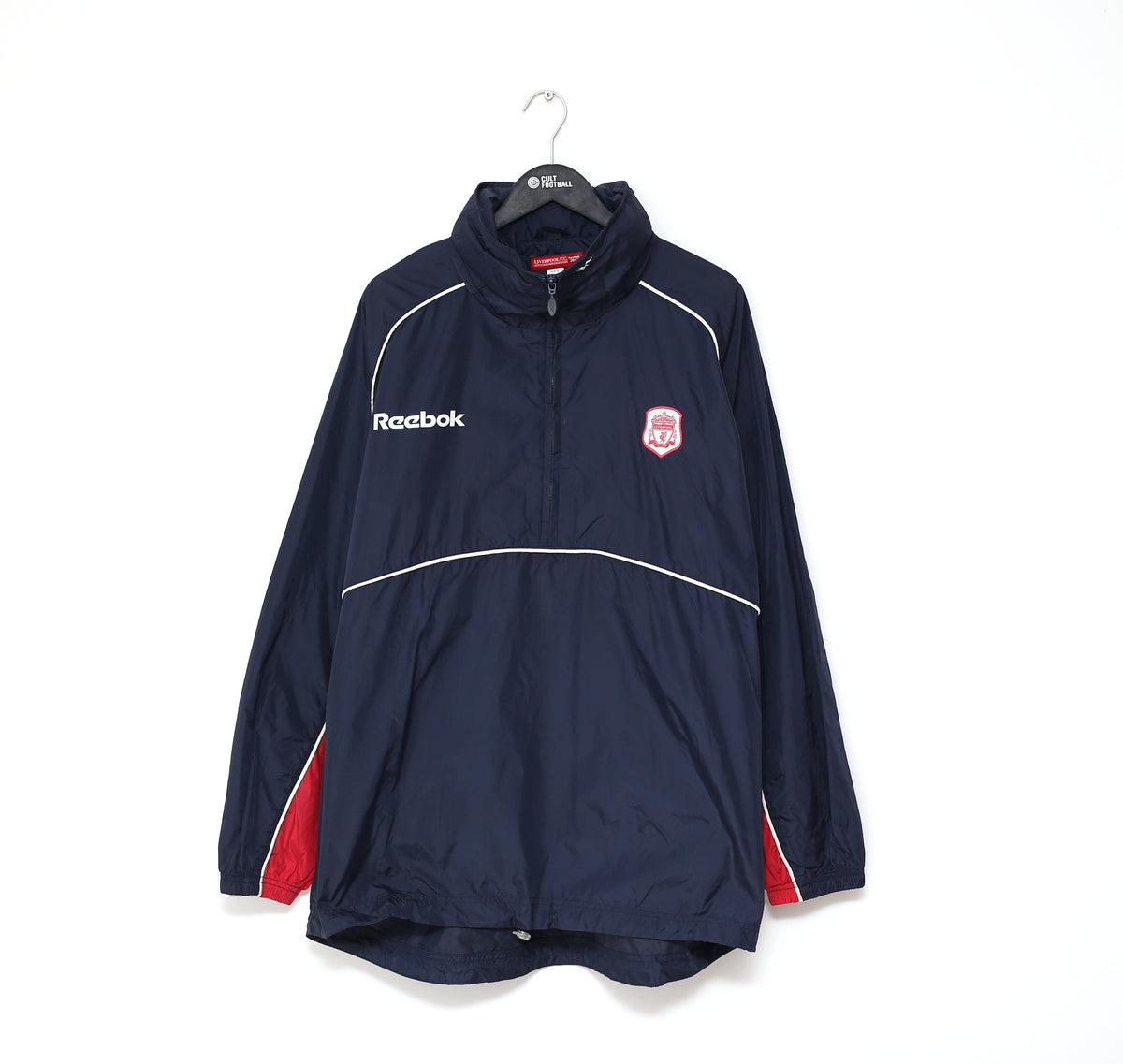 2000/02 LIVERPOOL Vintage Reebok Football Rain Coat training Jacket (XL/XXL)