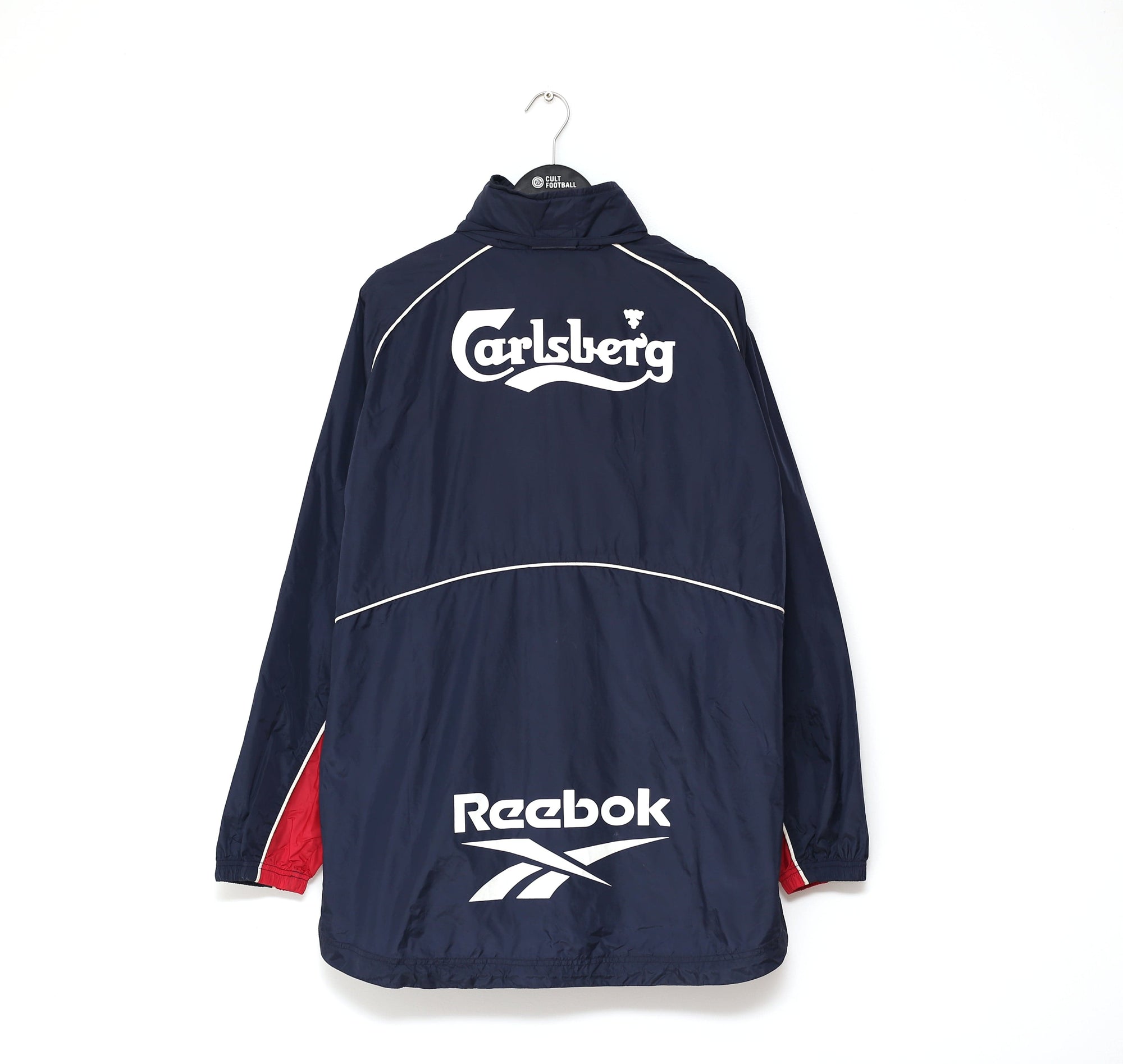 2000/02 LIVERPOOL Vintage Reebok Football Rain Coat training Jacket (XL/XXL)