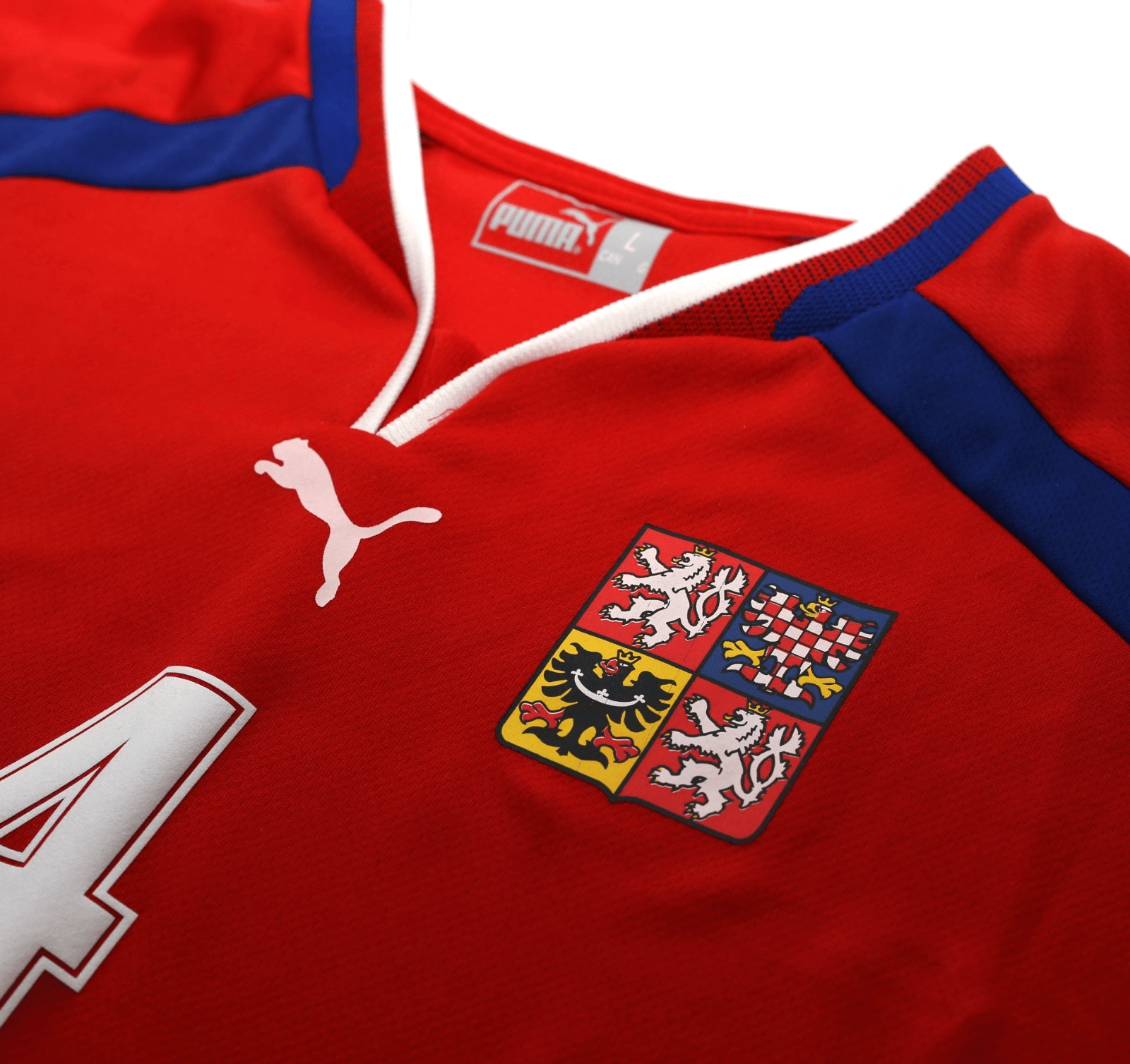 2000/02 NEDVED #4 Czech Republic Vintage PUMA Home Football Shirt (L) Euro 2000