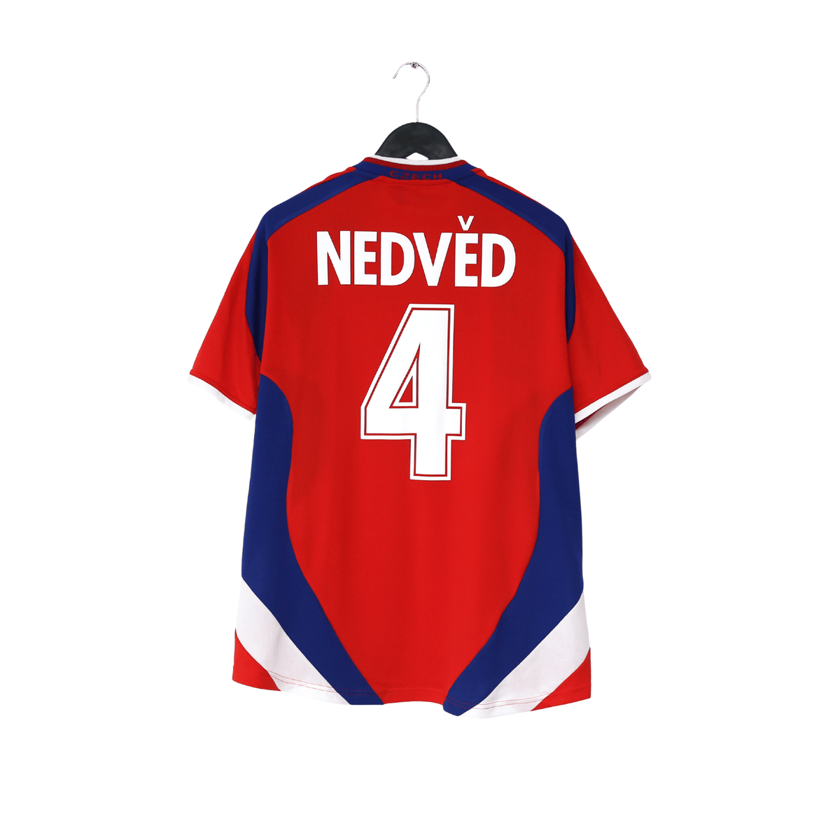 2000/02 NEDVED #4 Czech Republic Vintage PUMA Home Football Shirt (L) Euro 2000