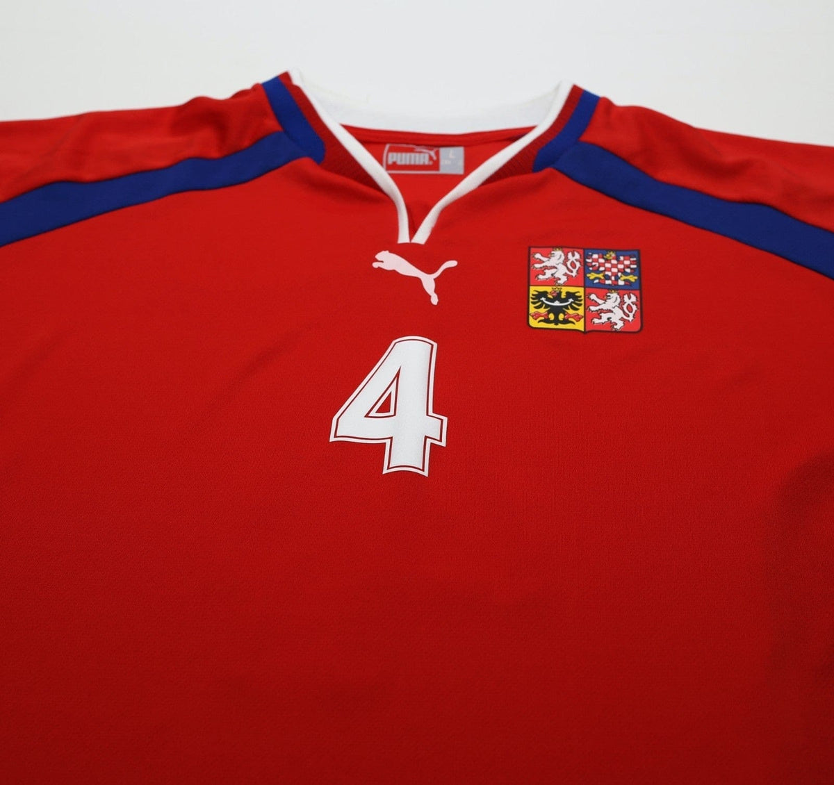2000/02 NEDVED #4 Czech Republic Vintage PUMA Home Football Shirt (L) Euro 2000