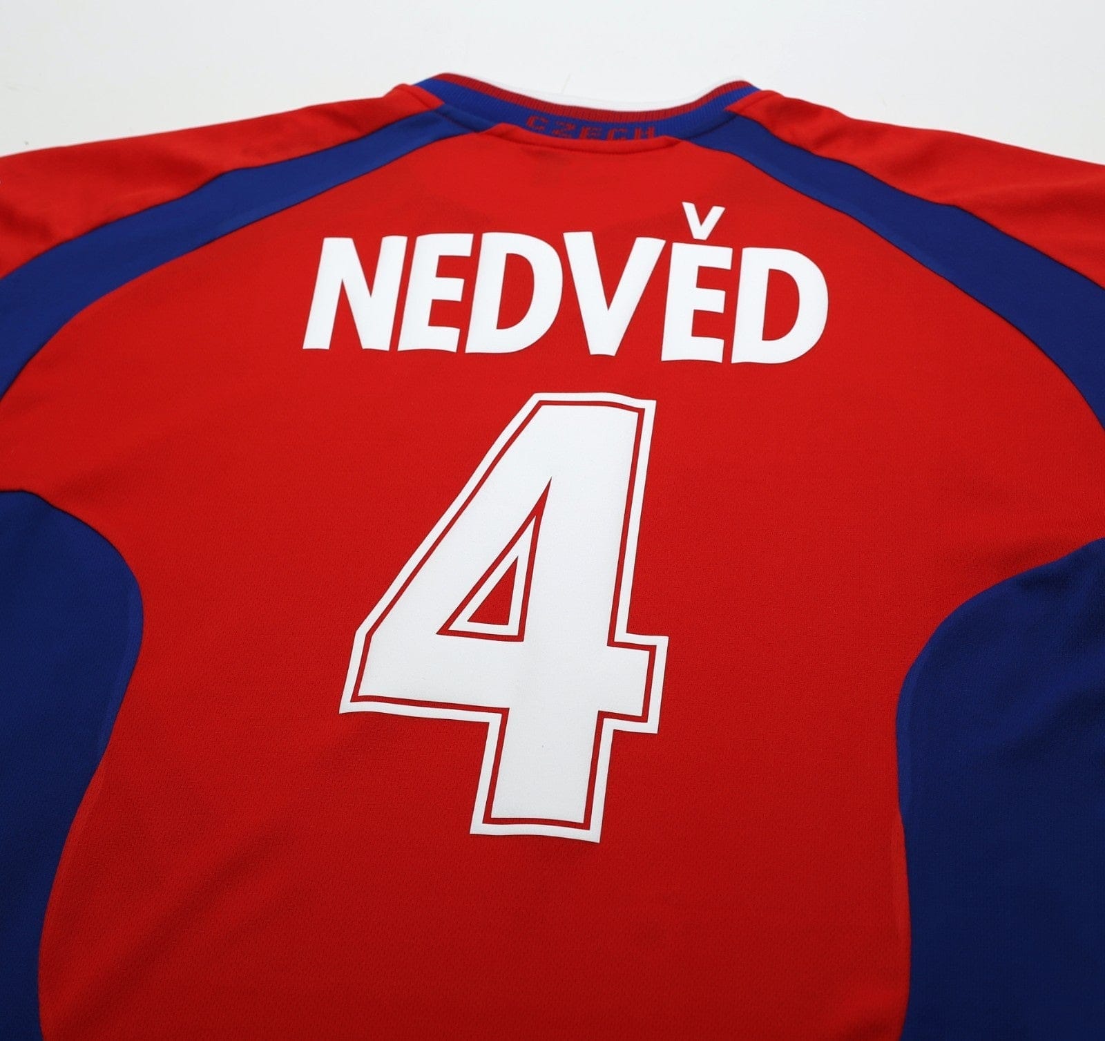 2000/02 NEDVED #4 Czech Republic Vintage PUMA Home Football Shirt (L) Euro 2000