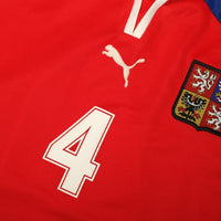 2000/02 Nedved #4 Czech Republic Vintage Puma Home Football Shirt (L) Euro 2000