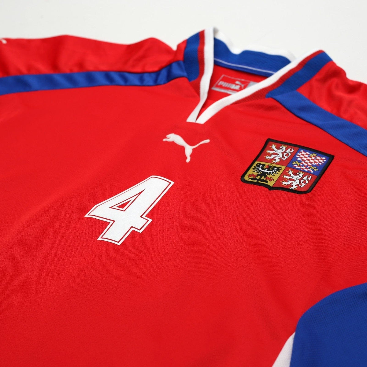 2000/02 Nedved #4 Czech Republic Vintage Puma Home Football Shirt (L) Euro 2000