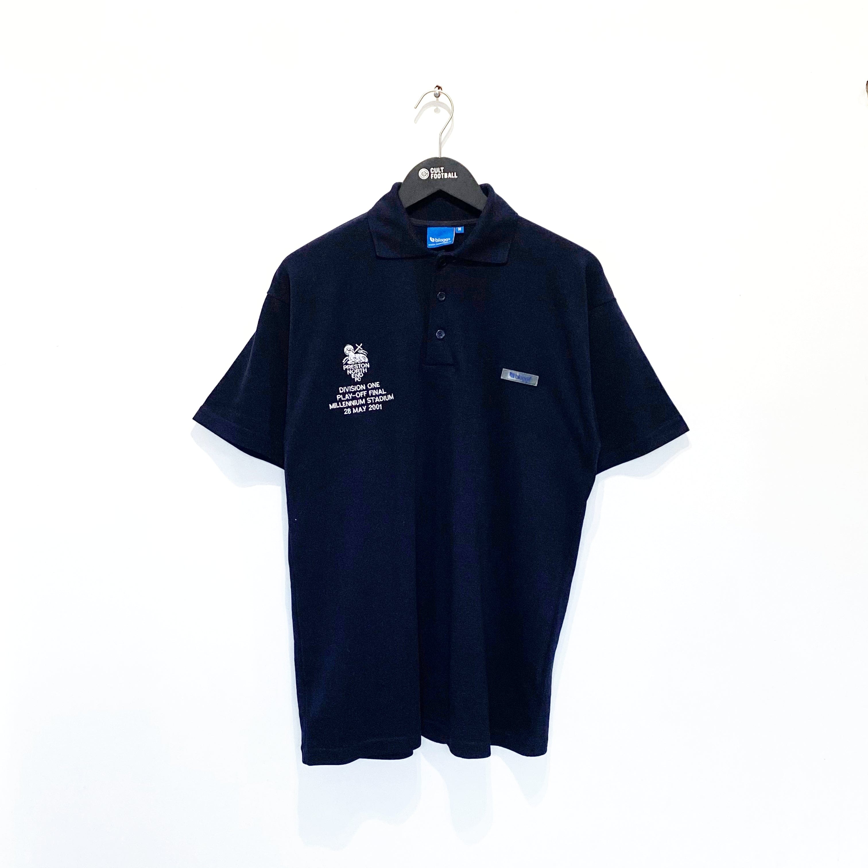 2000/02 PRESTON NORTH END Vintage Bloggs Football Shirt (M) Play Off Final 2001