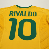2000/02 Rivaldo #10 Brazil Vintage Nike Home Football Shirt (M)