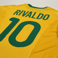 2000/02 Rivaldo #10 Brazil Vintage Nike Home Football Shirt (M)