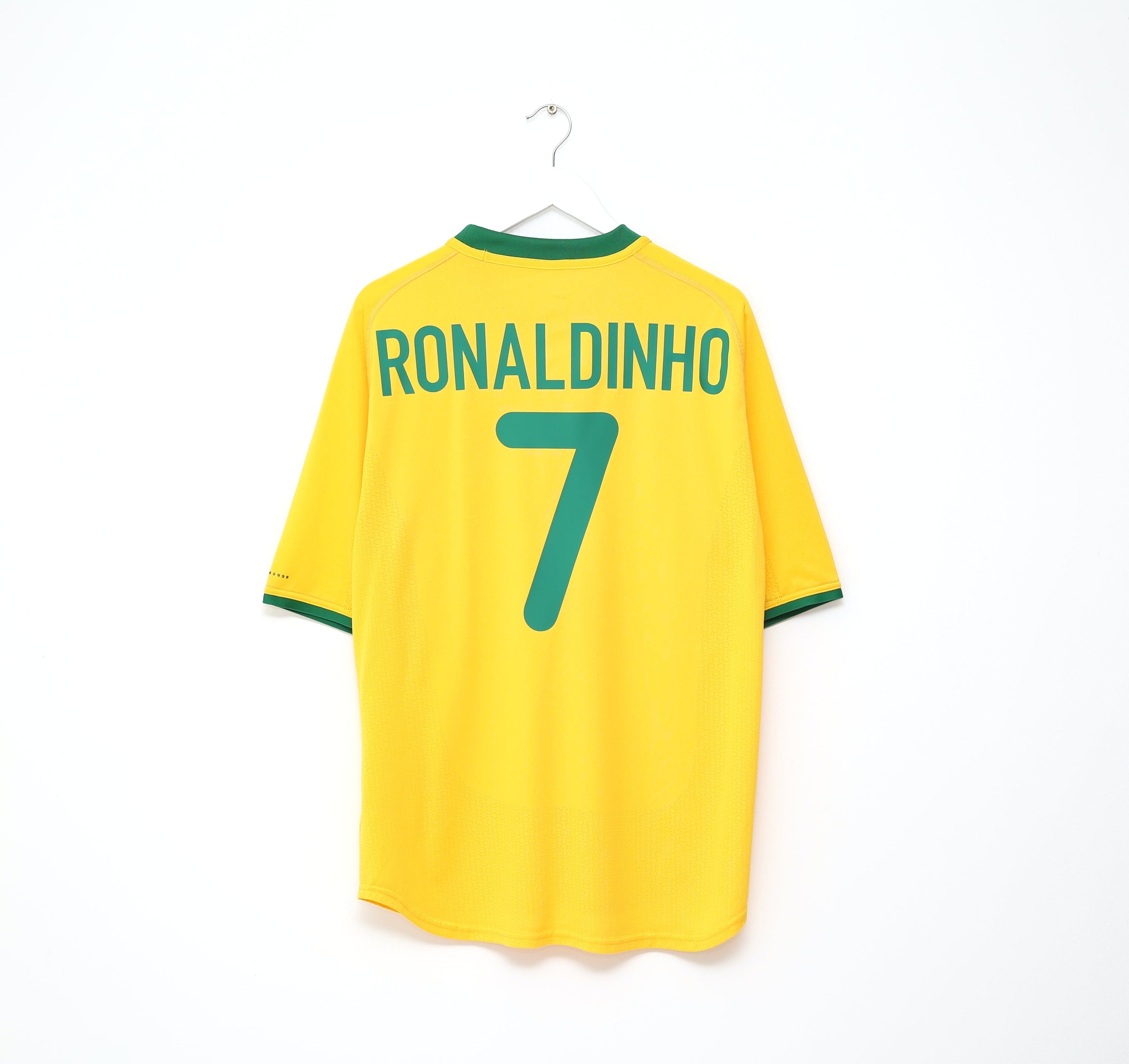 2000/02 RONALDINHO #7 Brazil Vintage Nike Home Football Shirt (L) Olympics 2000
