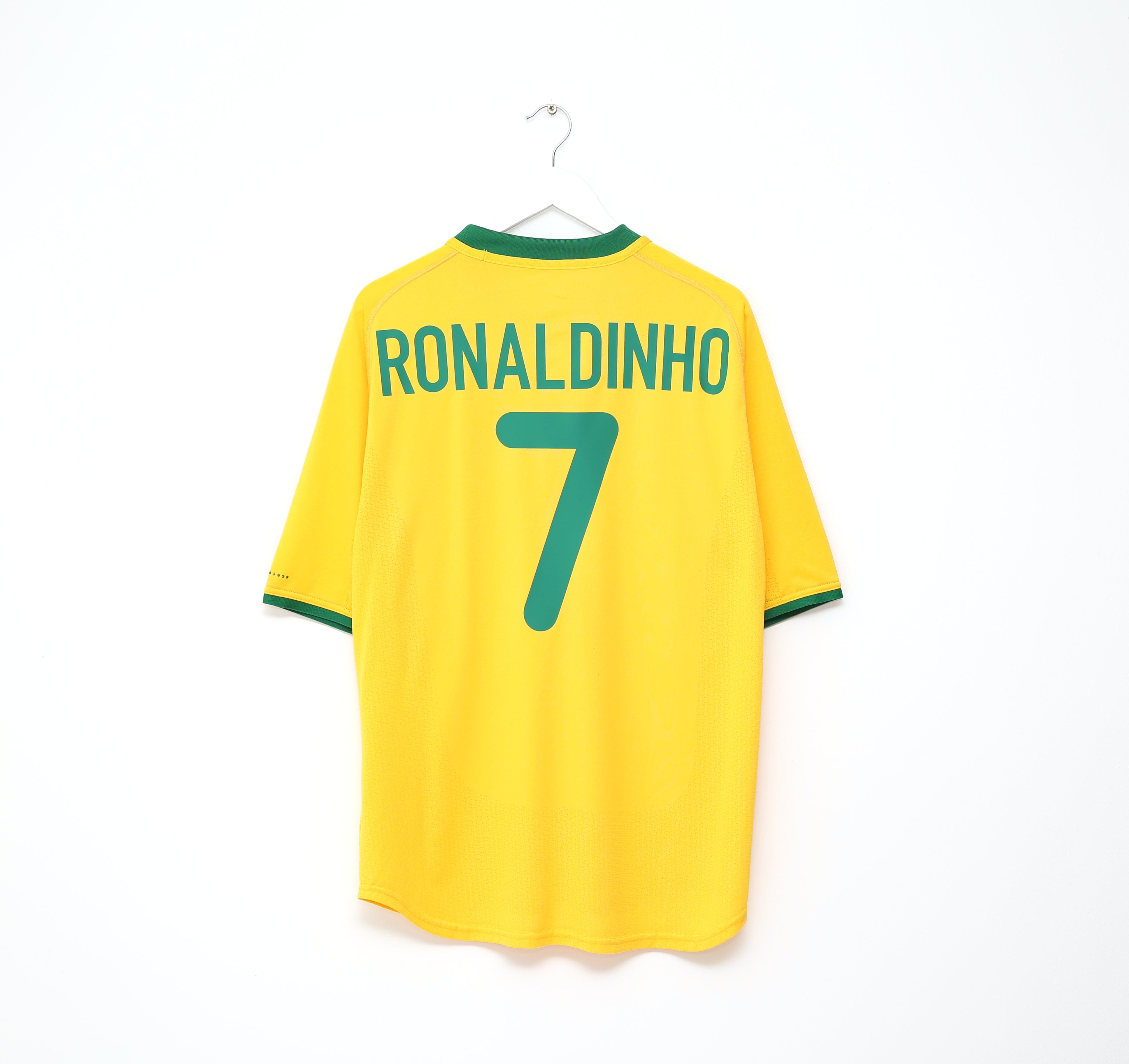 2000/02 RONALDINHO #7 Brazil Vintage Nike Home Football Shirt (L) Olympics 2000