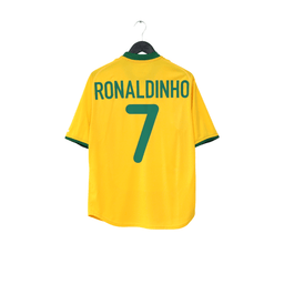 2000/02 Ronaldinho #7 Brazil Vintage Nike Home Football Shirt (S) Olympics 2000