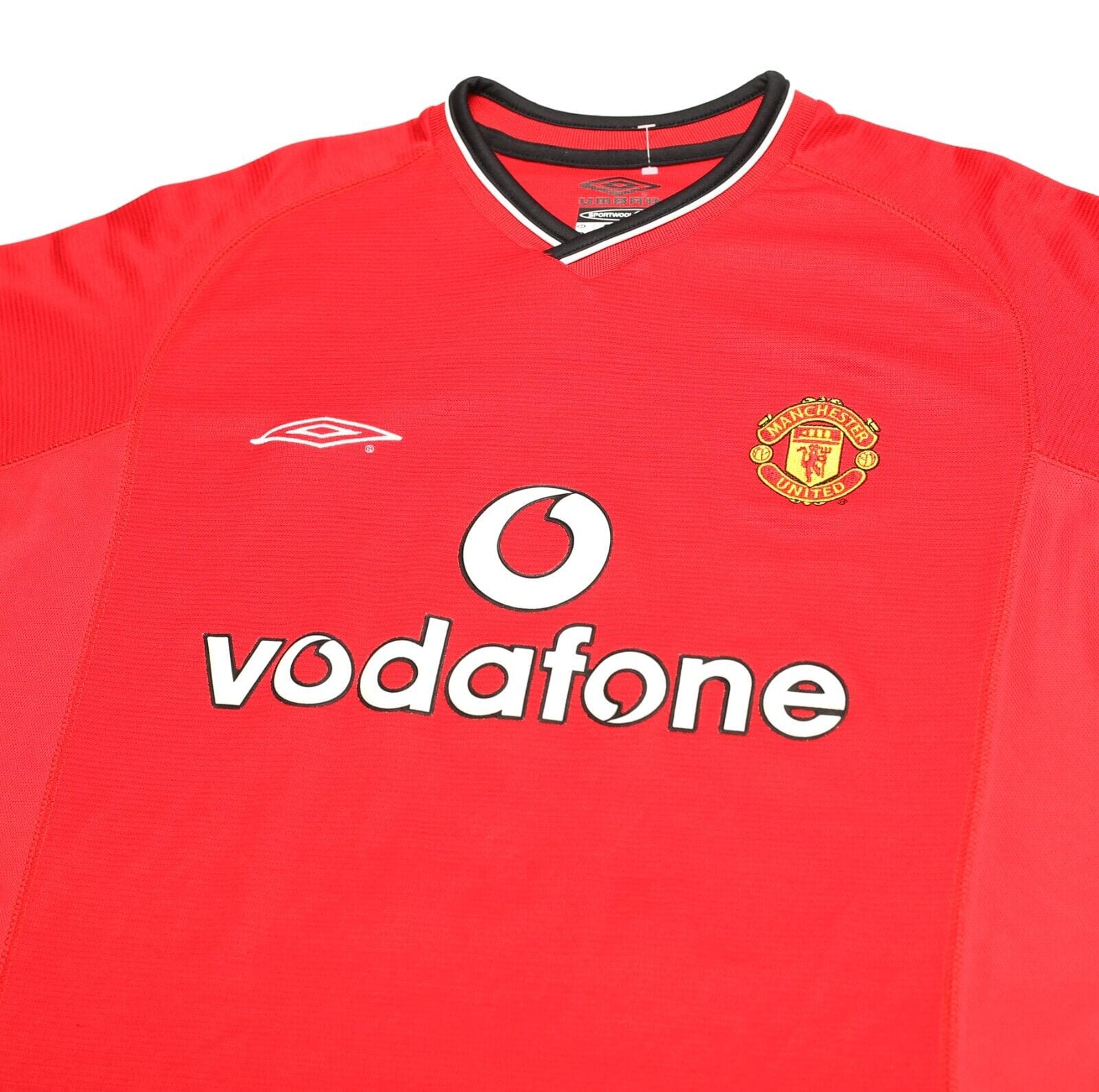 2000/02 SCHOLES #18 Manchester United Vintage Umbro UCL Home Football Shirt (M)