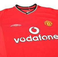2000/02 SCHOLES #18 Manchester United Vintage Umbro UCL Home Football Shirt (M)