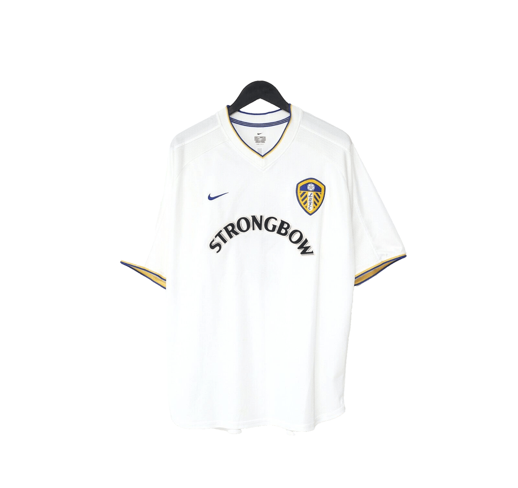 2000/02 VIDUKA #9 Leeds United Vintage Nike Home Football Shirt (L)