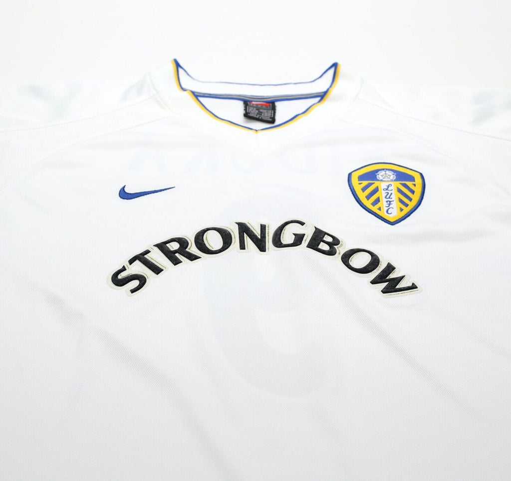 2000/02 VIDUKA #9 Leeds United Vintage Nike Home UCL Football Shirt Jersey (M)