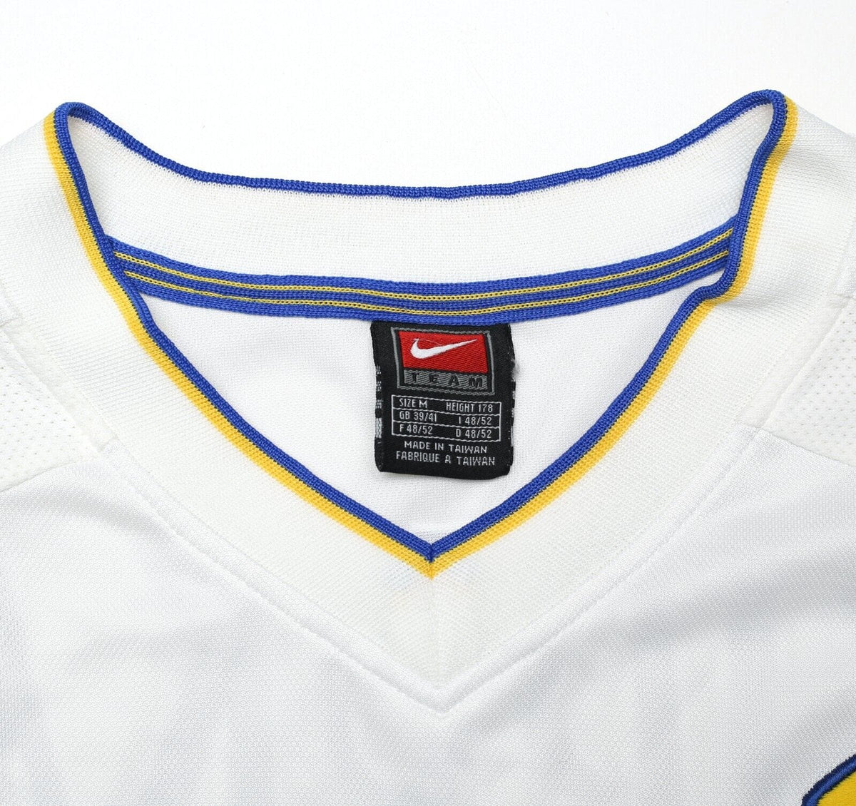 2000/02 VIDUKA #9 Leeds United Vintage Nike Home UCL Football Shirt Jersey (M)