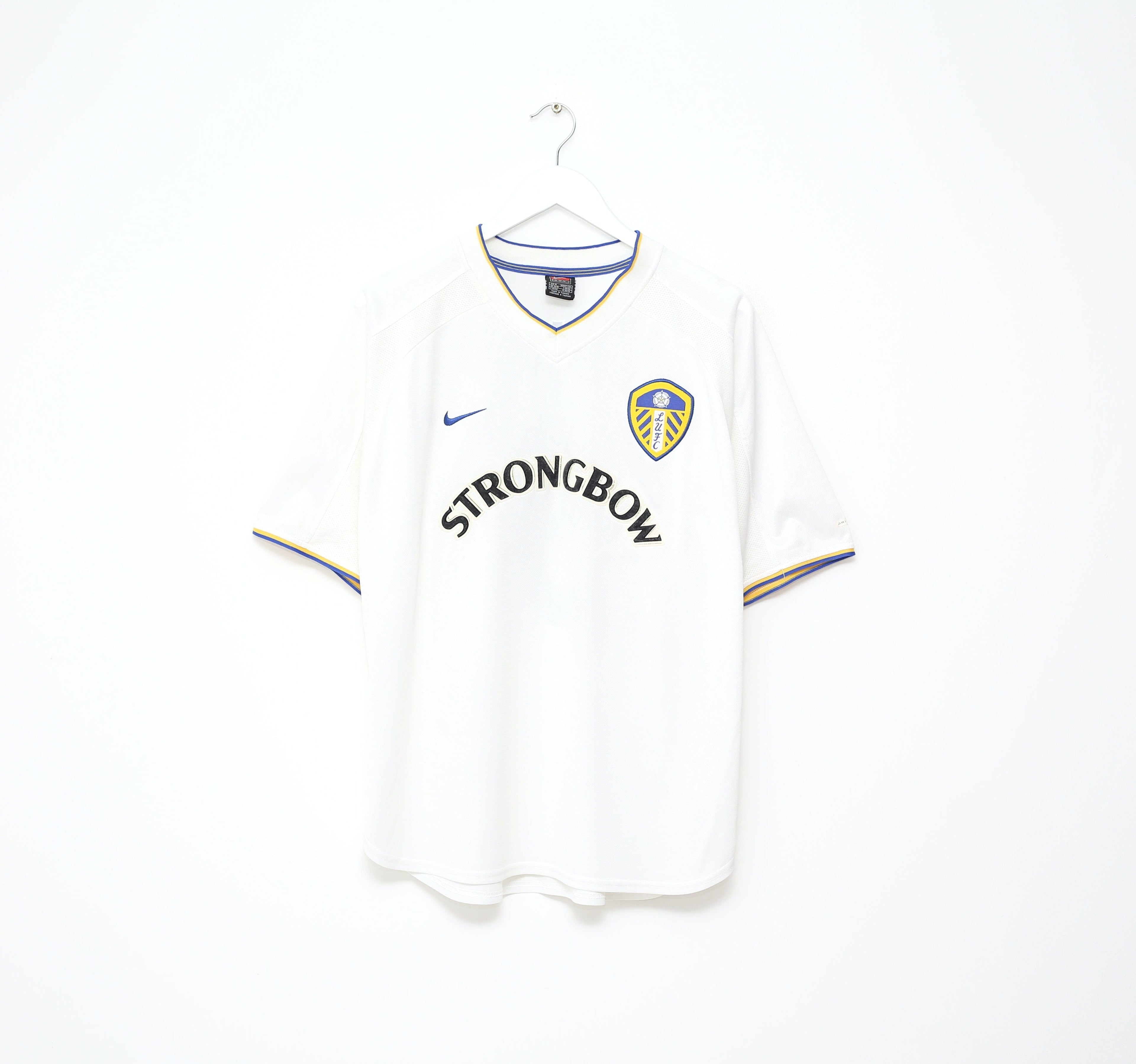 2000/02 VIDUKA #9 Leeds United Vintage Nike Home UCL Football Shirt Jersey (M)
