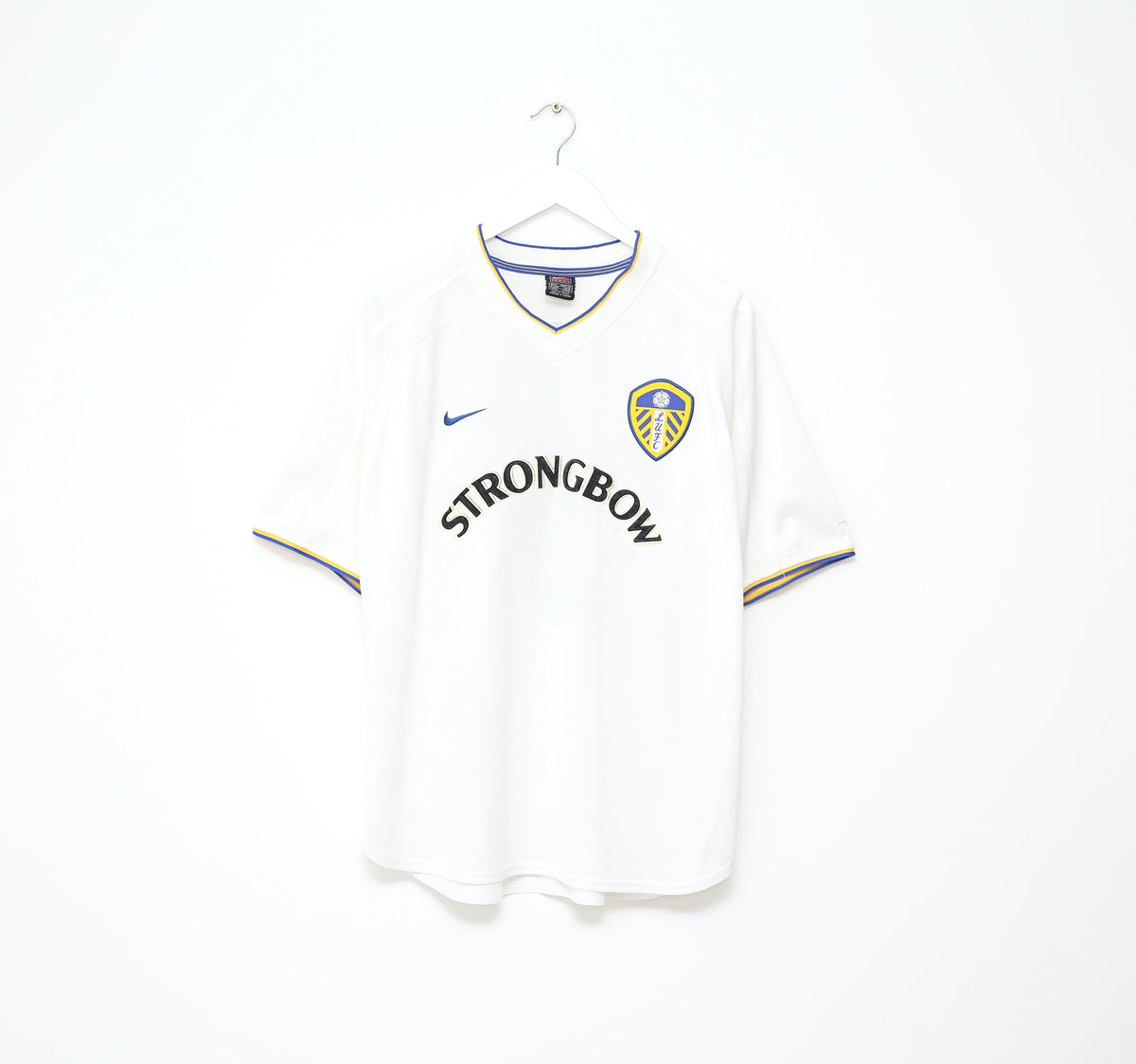 2000/02 VIDUKA #9 Leeds United Vintage Nike Home UCL Football Shirt Jersey (M)