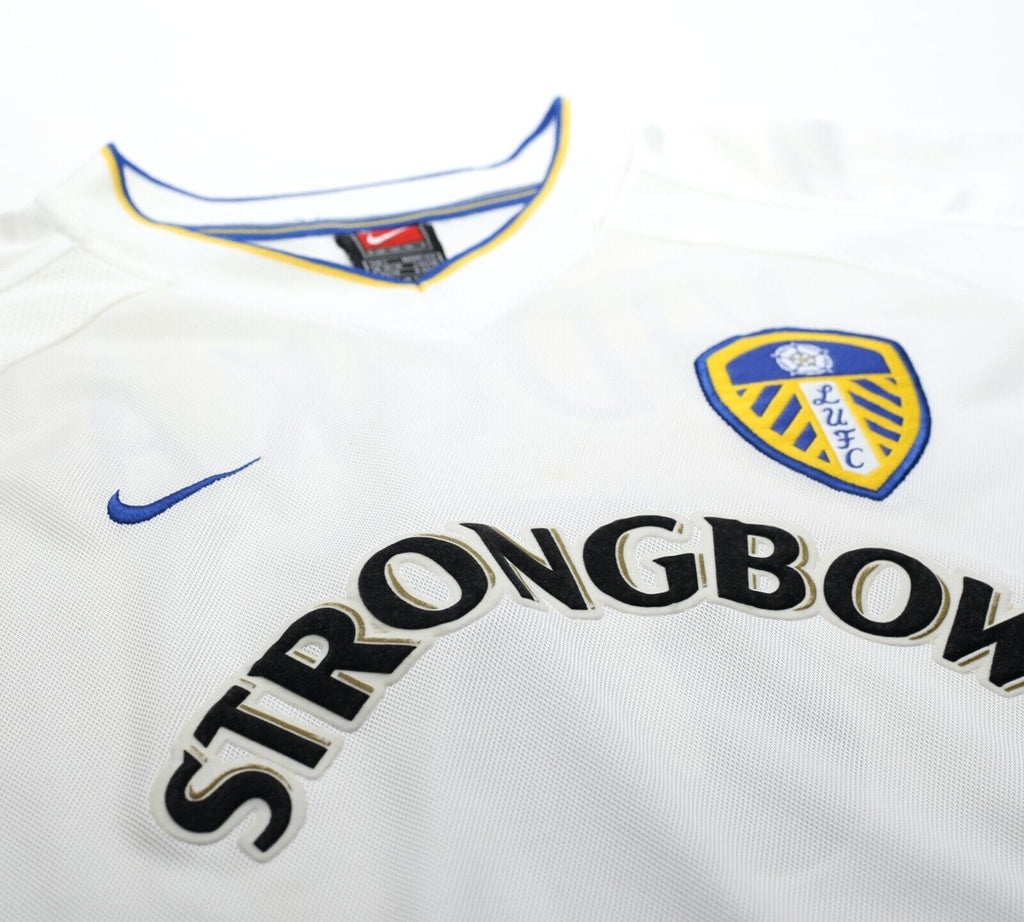 2000/02 VIDUKA #9 Leeds United Vintage Nike Home UCL Football Shirt Jersey (S/M)