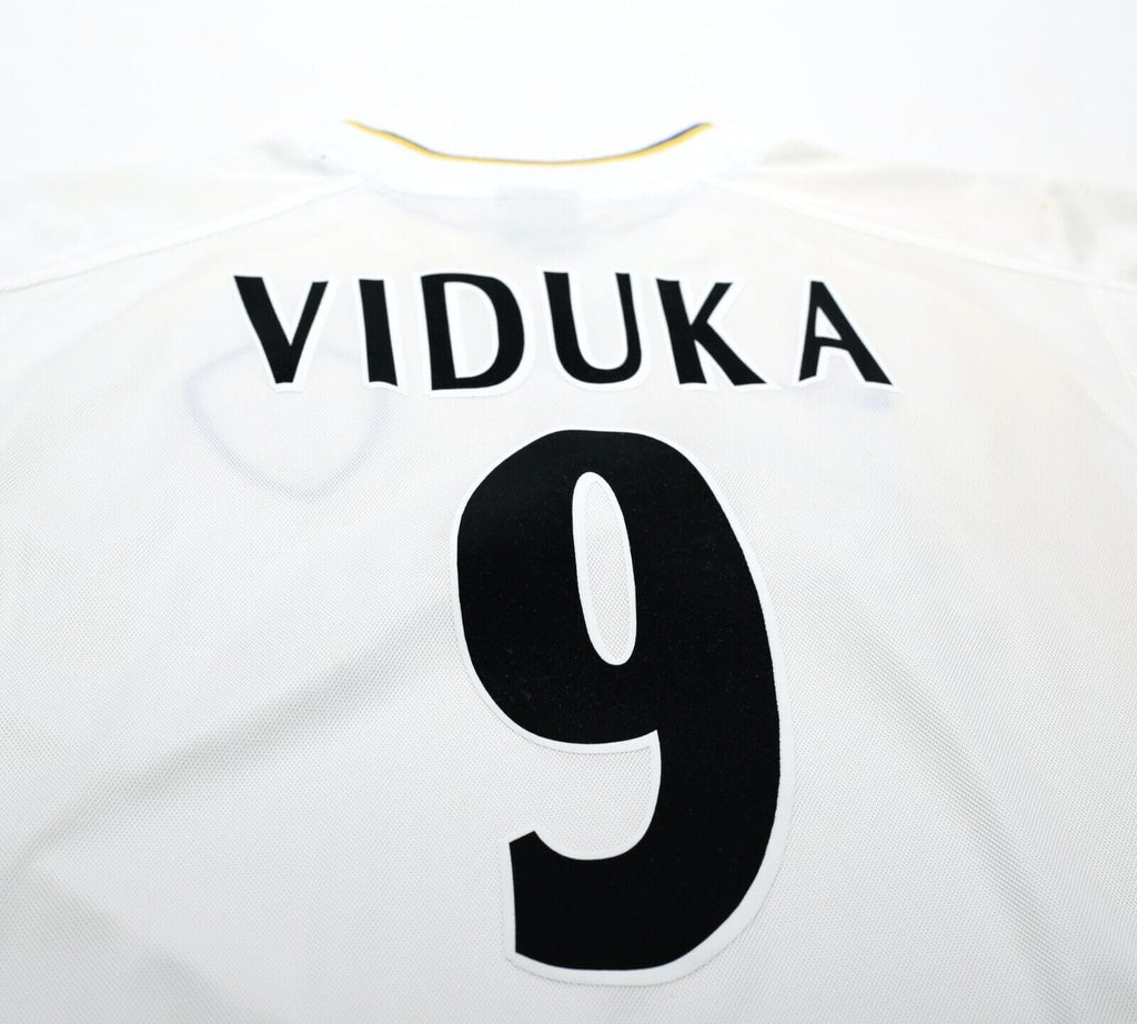 2000/02 VIDUKA #9 Leeds United Vintage Nike Home UCL Football Shirt Jersey (S/M)