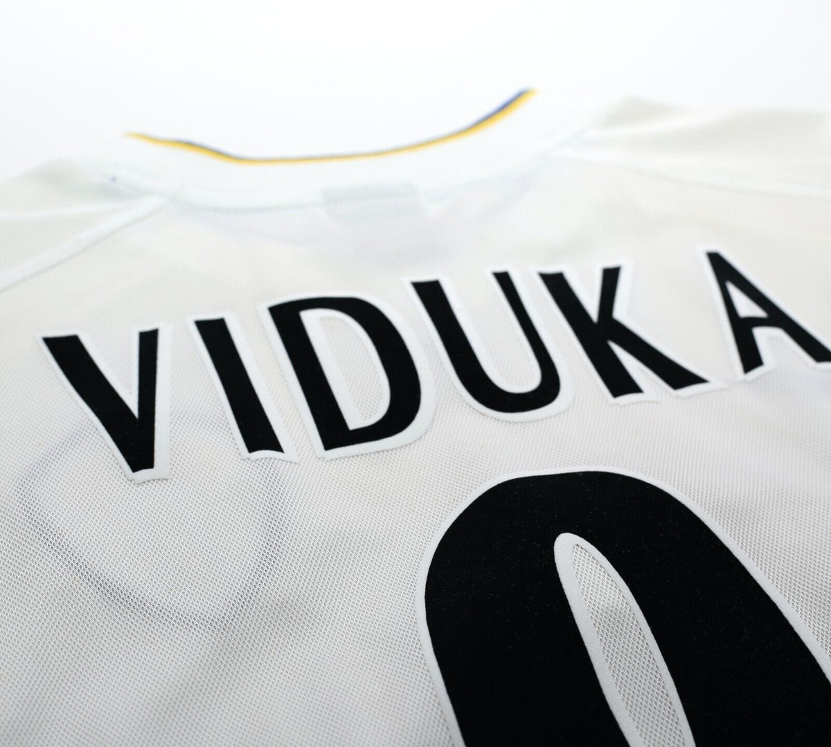 2000/02 VIDUKA #9 Leeds United Vintage Nike Home UCL Football Shirt Jersey (S/M)