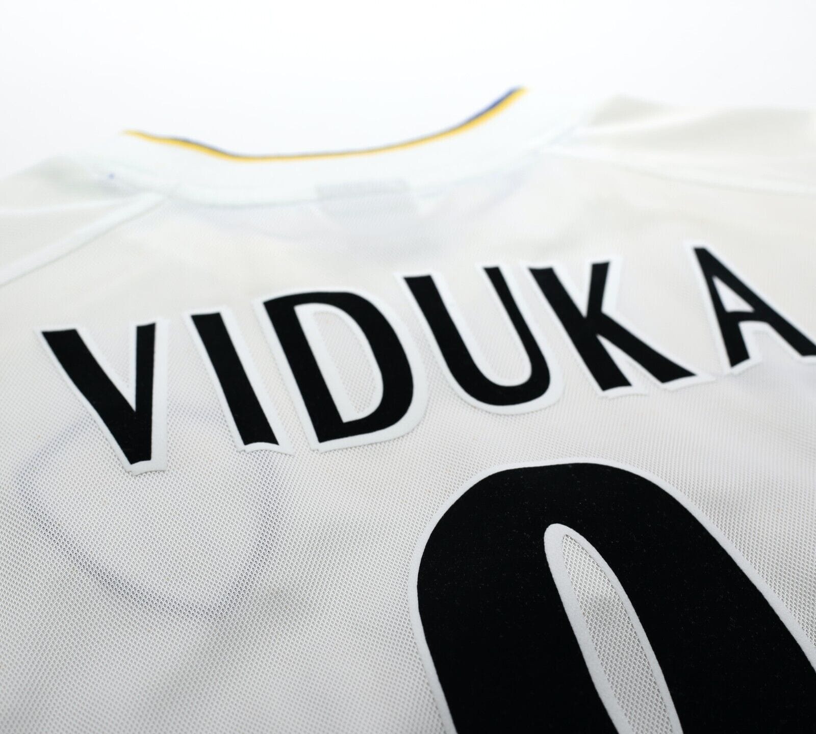 2000/02 VIDUKA #9 Leeds United Vintage Nike Home UCL Football Shirt Jersey (S/M)