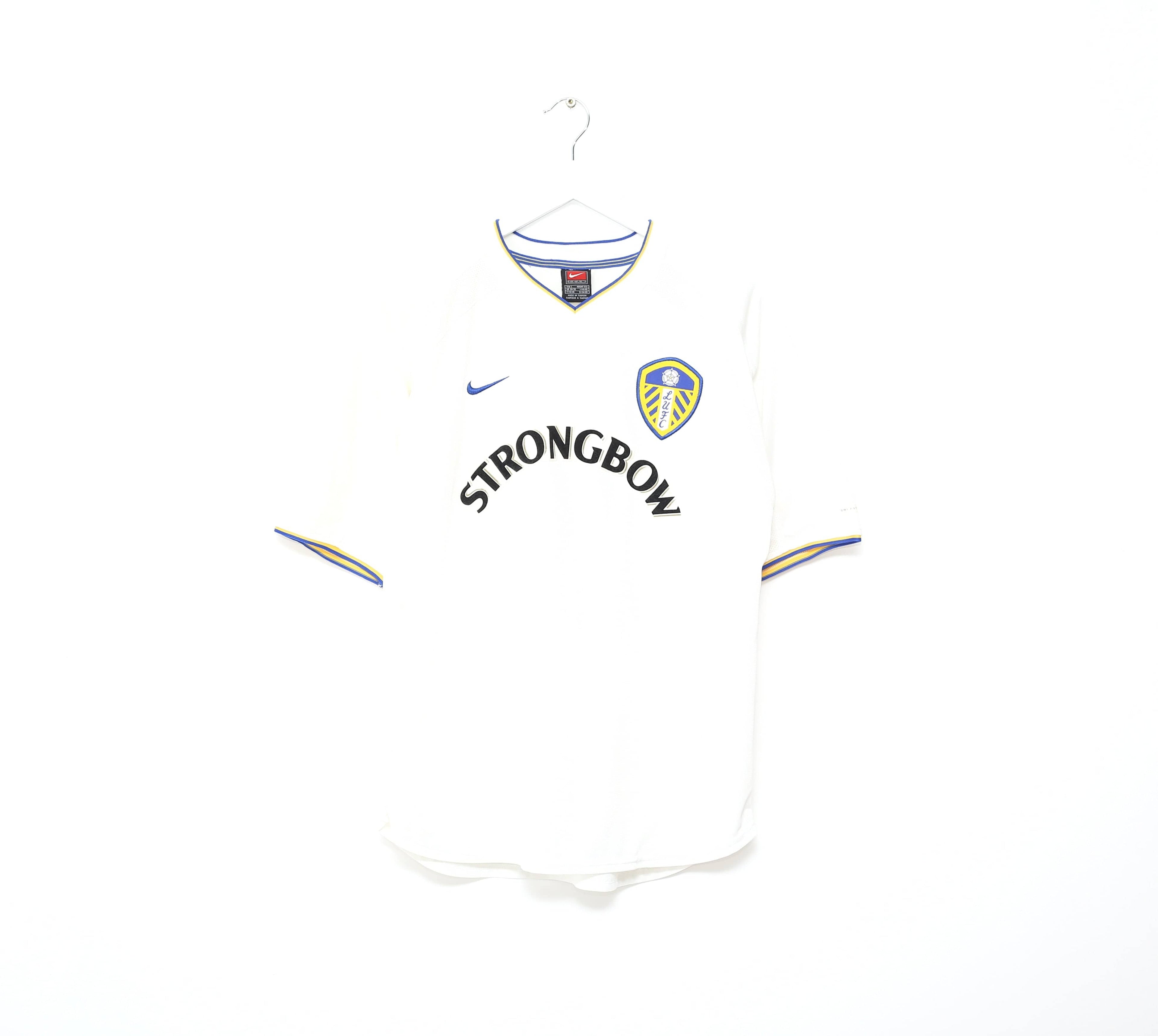 2000/02 VIDUKA #9 Leeds United Vintage Nike Home UCL Football Shirt Jersey (S/M)