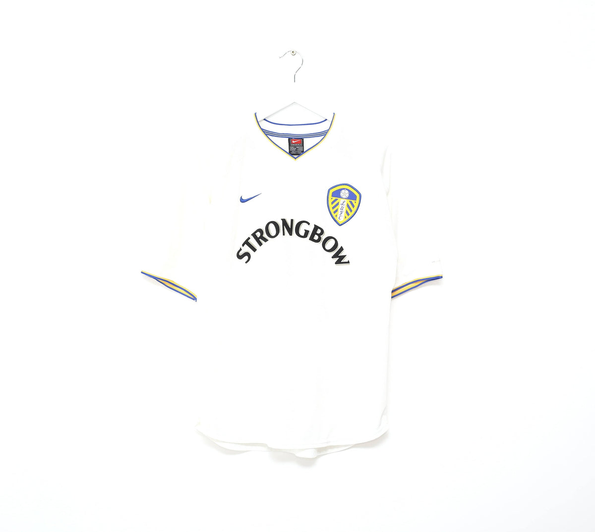 2000/02 VIDUKA #9 Leeds United Vintage Nike Home UCL Football Shirt Jersey (S/M)