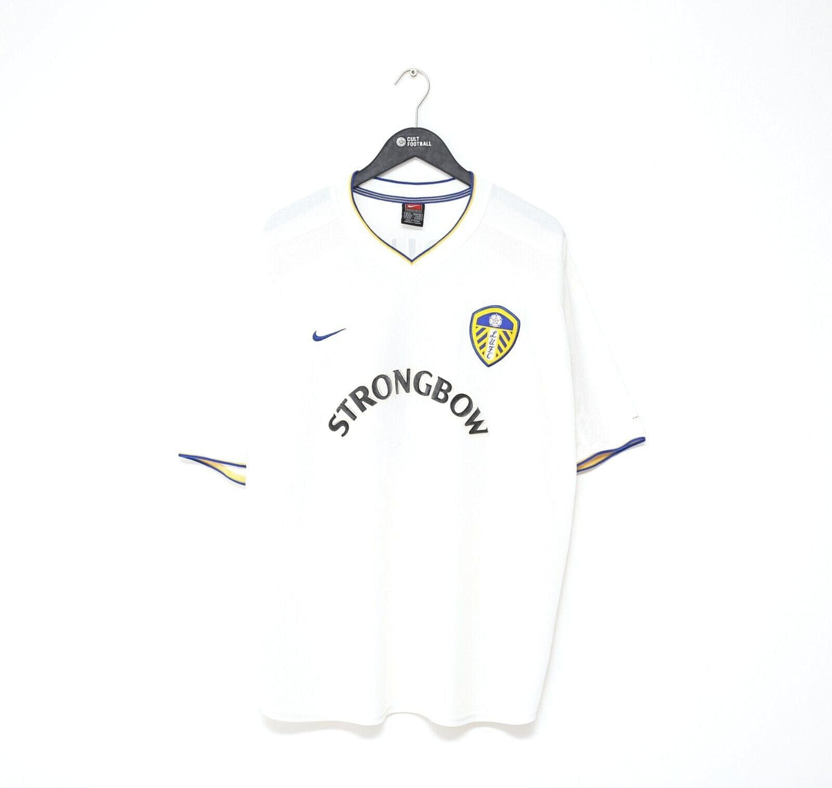2000/02 VIDUKA #9 Leeds United Vintage Nike Home UCL Football Shirt Jersey (XL)