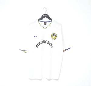 2000/02 VIDUKA #9 Leeds United Vintage Nike Home UCL Football Shirt Jersey (XL)