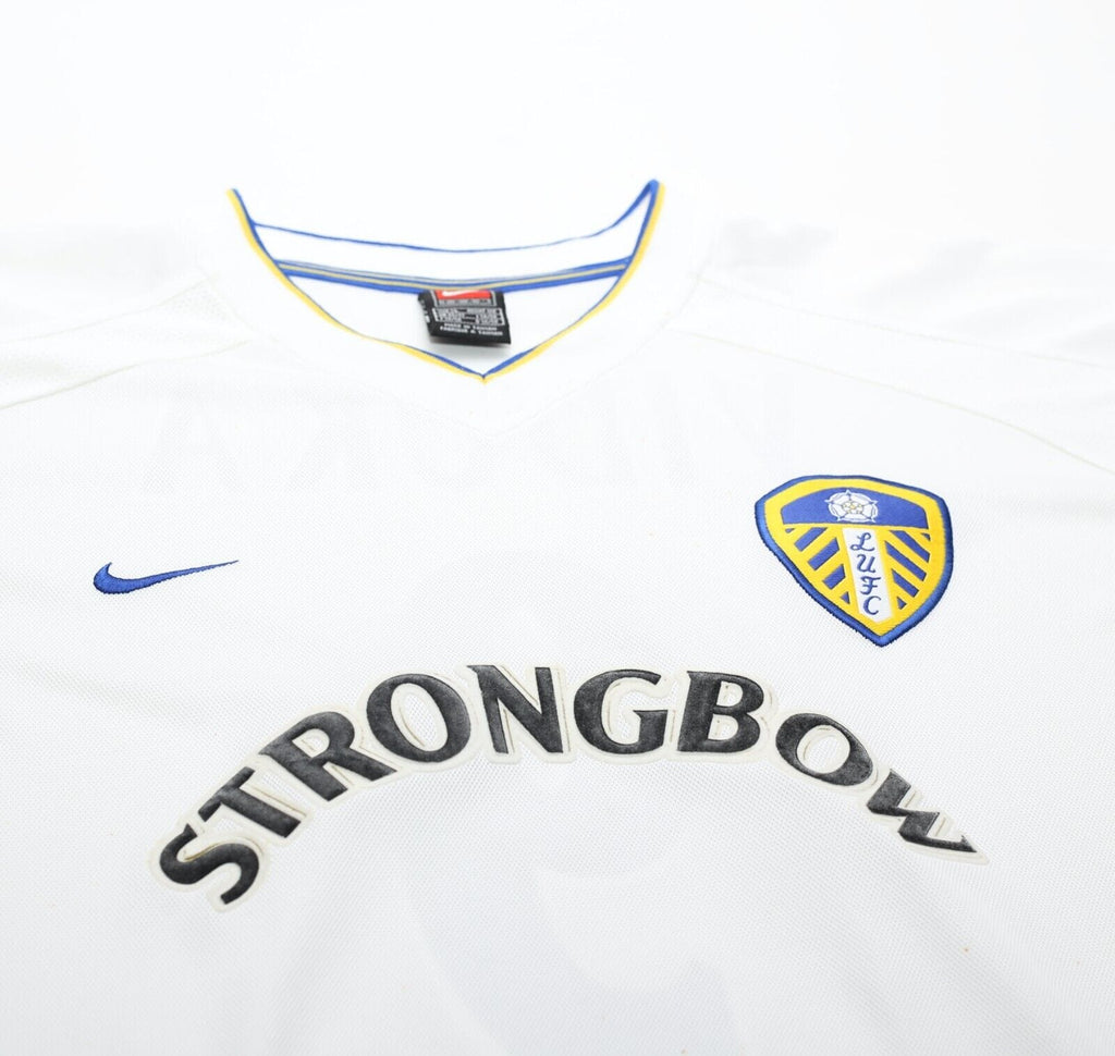 2000/02 VIDUKA #9 Leeds United Vintage Nike Home UCL Football Shirt Jersey (XL)