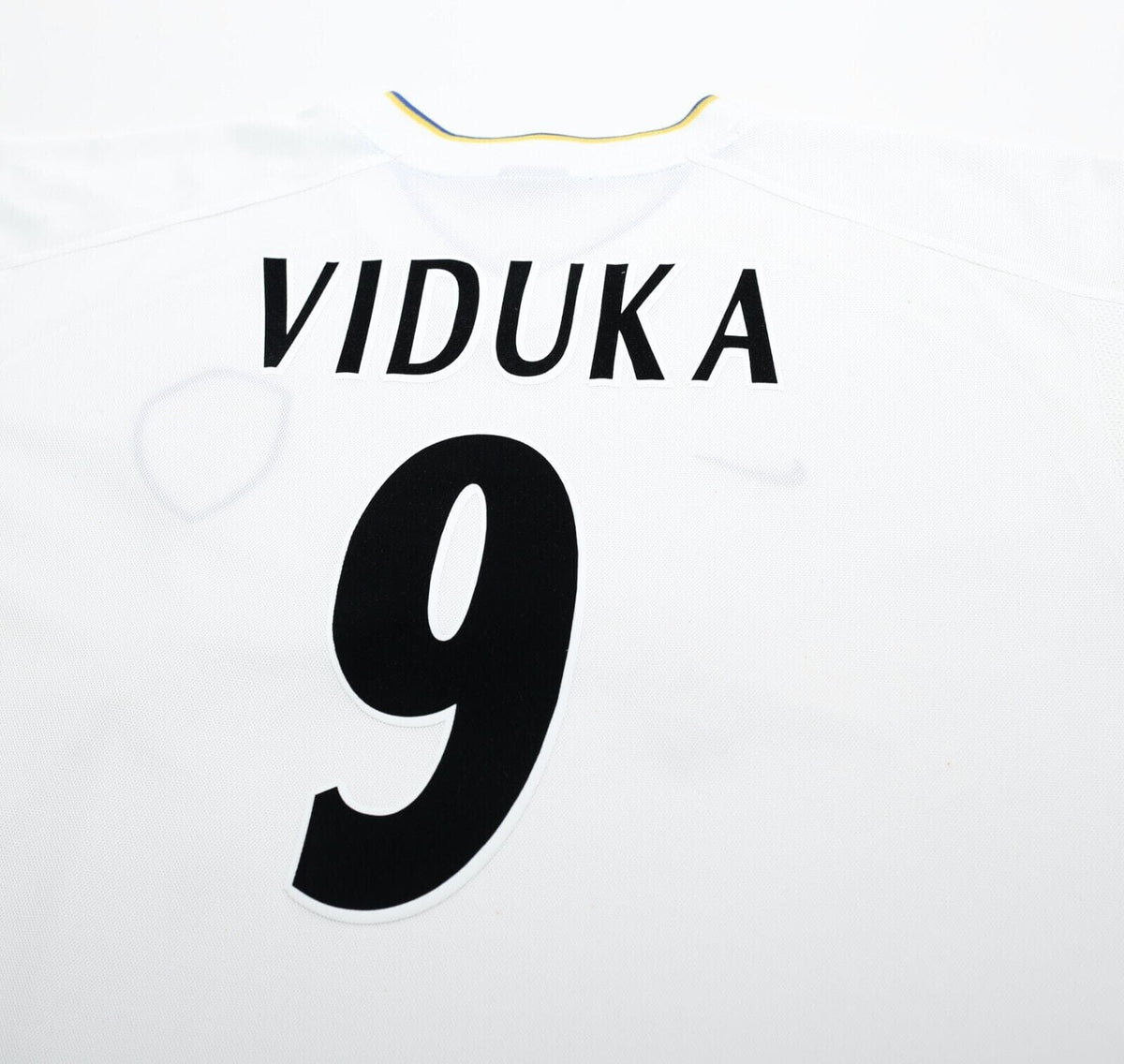 2000/02 VIDUKA #9 Leeds United Vintage Nike Home UCL Football Shirt Jersey (XL)