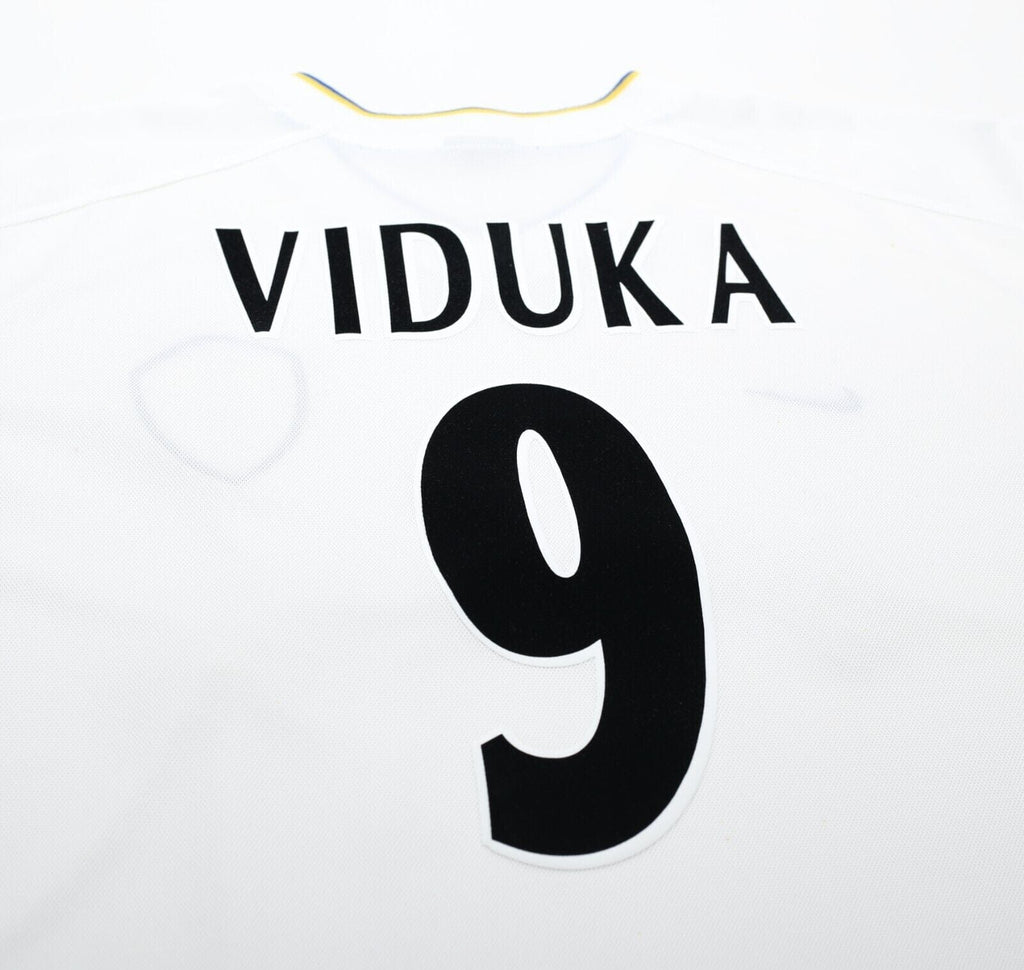 2000/02 VIDUKA #9 Leeds United Vintage Nike Home UCL Football Shirt Jersey (XL)