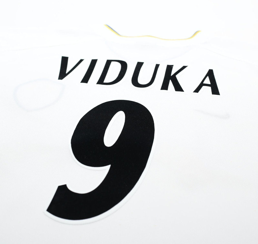2000/02 VIDUKA #9 Leeds United Vintage Nike Home UCL Football Shirt Jersey (XL)