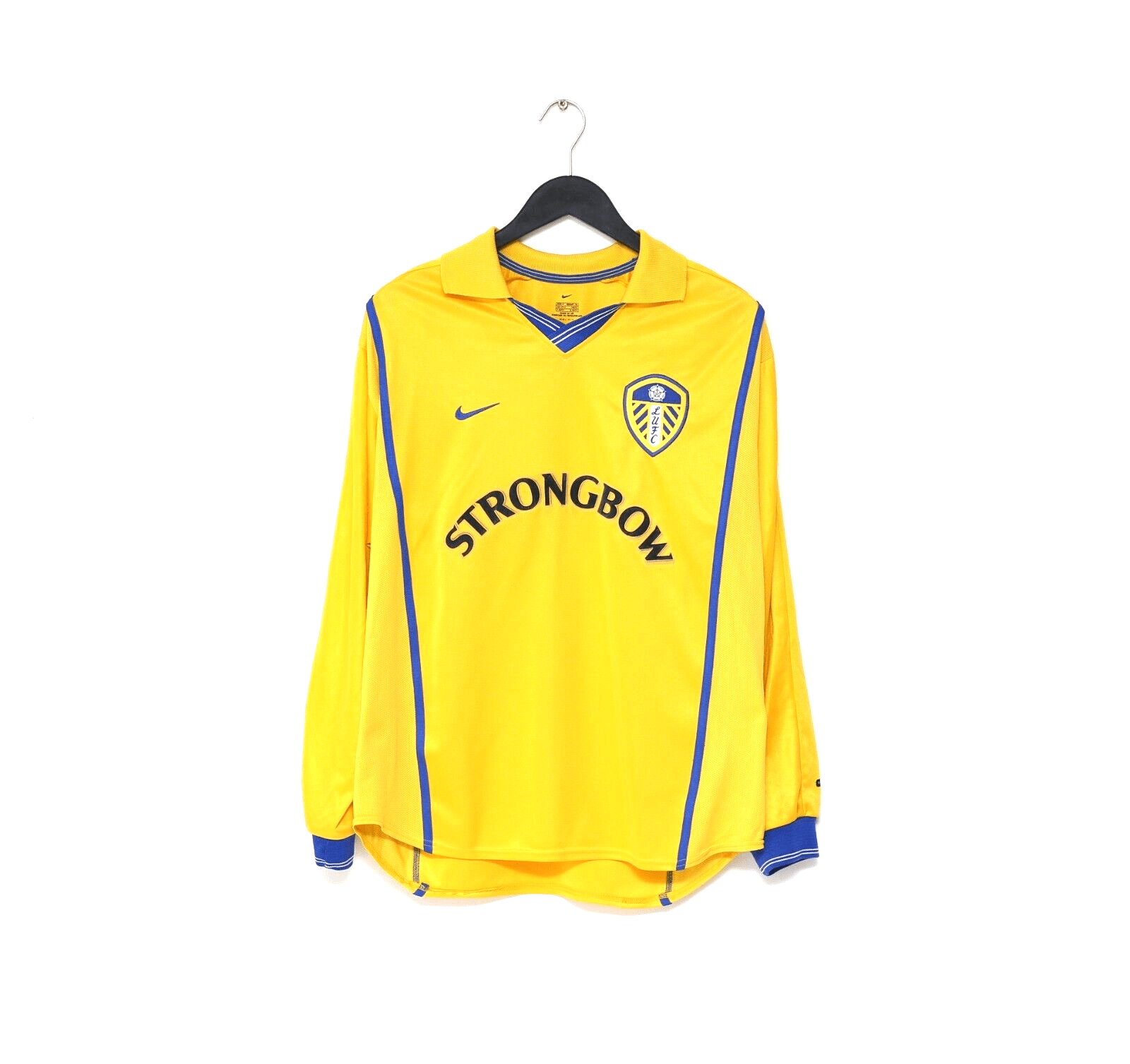 2000/02 VIDUKA #9 Leeds United Vintage Nike L/S Away Football Shirt (M)