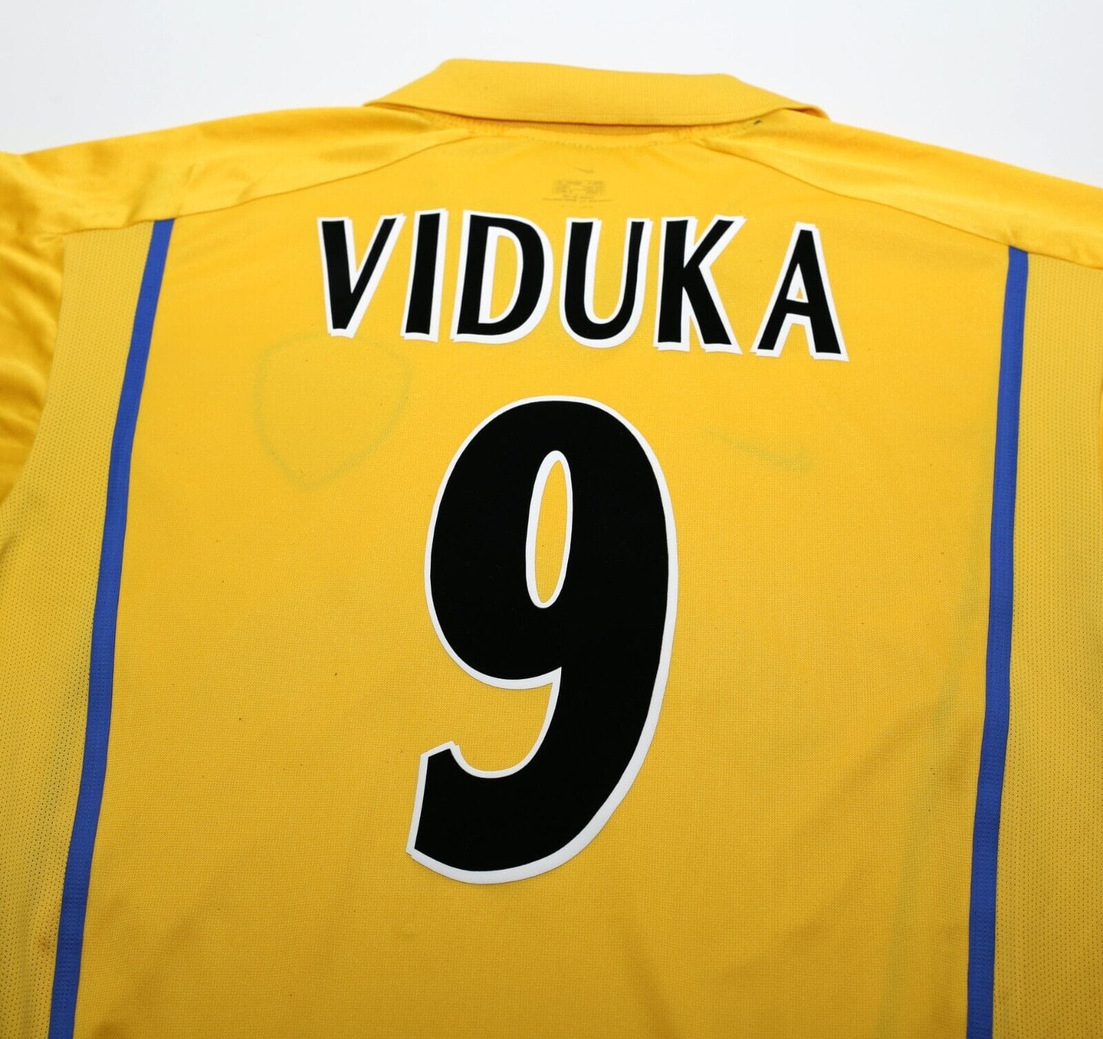 2000/02 VIDUKA #9 Leeds United Vintage Nike L/S Away Football Shirt (M)