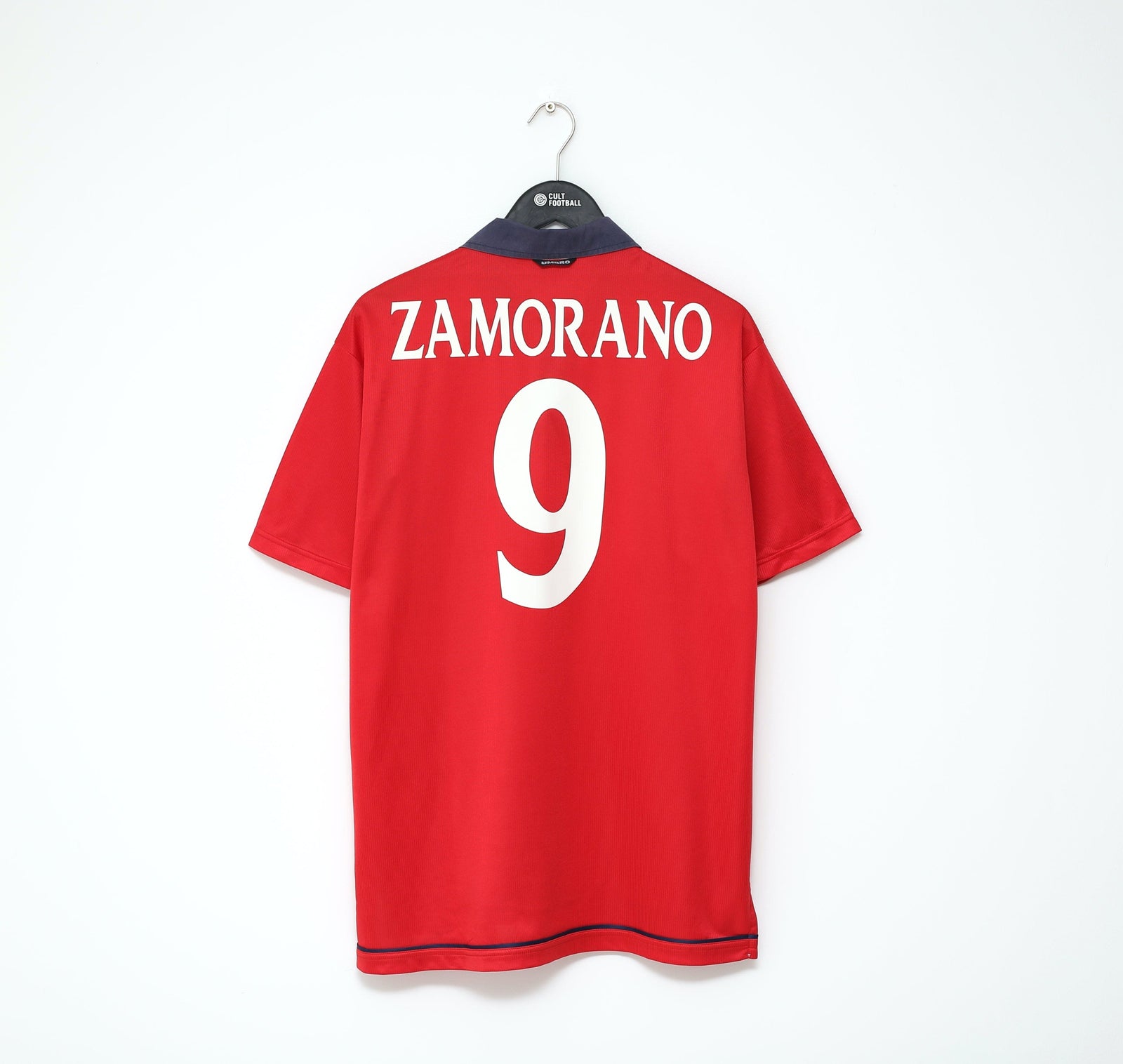2000/02 ZAMORANO #9 Chile Vintage Umbro Home Football Shirt (L) Inter