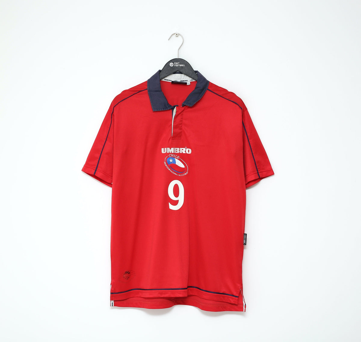 2000/02 ZAMORANO #9 Chile Vintage Umbro Home Football Shirt (L) Inter